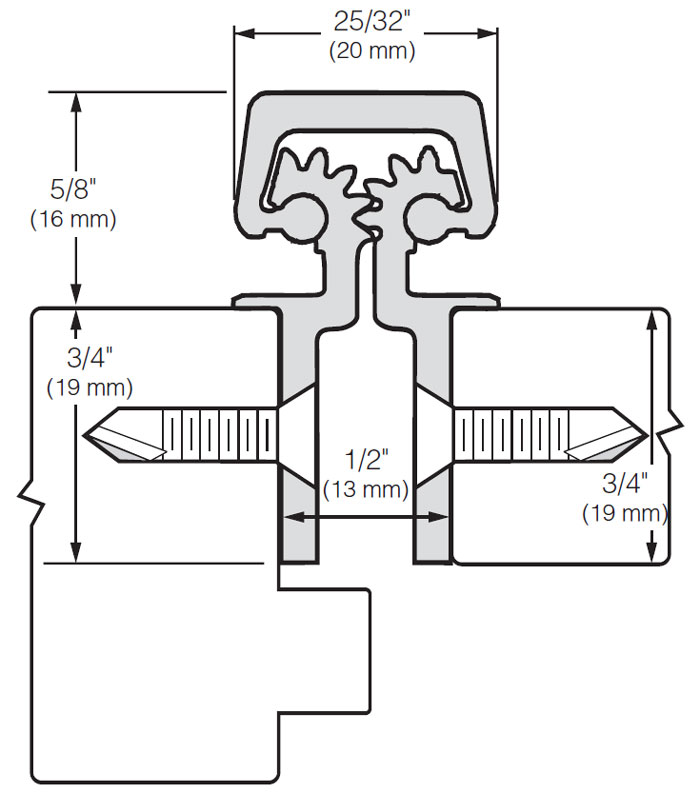 Roton 780208CL119 119" Continuous HingeConcealedStandard Duty