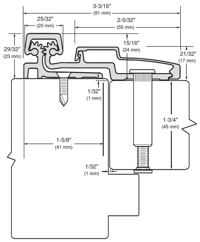 Roton 780210DB079ULFF 79" Continuous HingeFull SurfaceStandard
