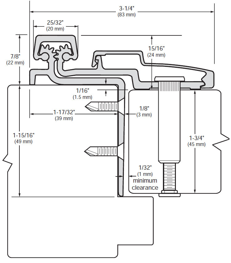 Roton 780211HDCL085 85" Continuous HingeHalf SurfaceHeavy Duty
