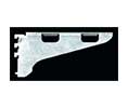 Reeve RV81LZC-10 Left Flanged Single Slotted Heavy Duty Shelf Bracket 10" - 1 Pc.