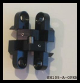 Saint Louis Designs SH105-A-OPEN Concealed Hinge, Aluminum, Black Anodized