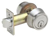 Schlage B252PD 605 Grade 2 Double Cylinder T-Strike 2-3/8" Backset Holdback Turn Dead Latch - Polished Brass