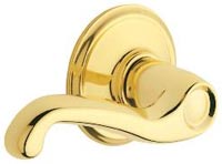 Schlage F170 FLA 605 LH Left Handed Residential Tubular Single Dummy Flair Lever - Bright Brass