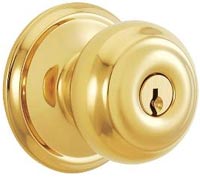 Schlage F51 GEO 619 Residential Tubular Entrance Lockset with Georgian Knob - Satin Nickel