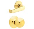 Schlage F51 ORB x ELA 605 Entrance Lockset with Orbit Knob and Elan Lever - Bright Brass