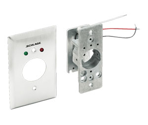 Schlage Electronics 653-04 L2 HDP SF-625 SPDT Maintained Single Direction Key Switch, Less Cylinder, 2 LED Red & Green, Heavy Duty Plate, Polished Chrome