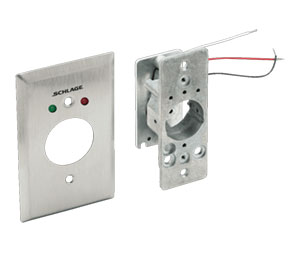 Schlage Electronics 653-1515 L2 HDP 630 (2) DPDT Momentary Bi-Direction Key Switch, Less Cylinder, 2 LED Red & Green, Heavy Duty Plate, Satin Stainless Steel