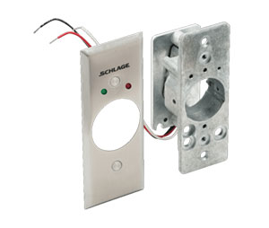 Schlage Electronics 653-041 L2 NS ATS 630 SPDT Maintained x Key Remove One Position Key Switch, Less Cylinder, 2 LEDs, Red and Green, Narrow Stile, Anti-Tamper Switch, Satin Stainless Steel