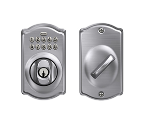 Schlage Accurate Lock Electronic Combination Key Override Sliding Door Deadbolt BE365 x CAM x 161PDL x 2-3/4" x 626