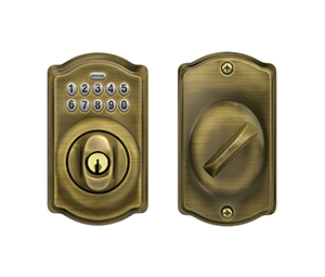 Schlage Accurate Lock Electronic Combination Key Override Sliding Door Deadbolt BE365 x CAM x 161PDL x 2-3/8" x 609