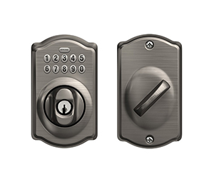 Schlage Accurate Lock Electronic Combination Key Override Sliding Door Deadbolt BE365 x CAM x 161PDL x 2-3/8" x 620