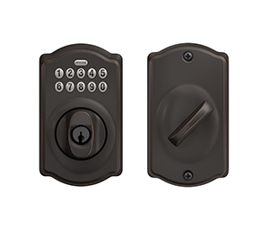 Schlage Accurate Lock Electronic Combination Key Override Sliding Door Deadbolt BE365 x CAM x 161PDL x 2-3/4" x 716