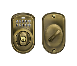 Schlage Accurate Lock Electronic Combination Key Override Sliding Door Deadbolt BE365 x PLY x 161PDL x 2-3/8" x 609