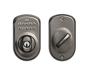 Schlage Accurate Lock Electronic Combination Key Override Sliding Door Deadbolt BE365 x PLY x 161PDL x 2-3/4" x 620