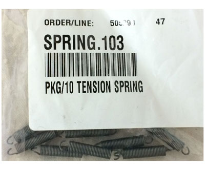 SD9 SPRING.103 Tension Spring Package of 10
