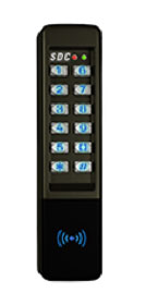 SDC 923P Narrow Indoor/Outdoor EntryCheck Digital Keypad, 500 Users, 12/24 VAC/DC with Prox Reader