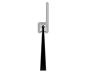 Sealeze D480CLA16BL 72" Clear Anodized Brush Seal -  Standard Duty with 1.61" Nylon Therm-L-Brush - Slotted with TEK screws