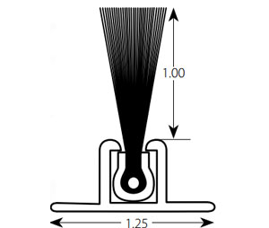 Sealeze BT90CLA10BL Aluminum Insert with 1” Brush