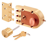 Segal SE14325 Single Cylinder Slamlock, Angle Strike, Brushed Brass