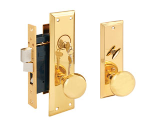 Segal SE26010 Entrance Mortise Lockset - Right Hand, Polished Brass 