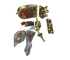 Segal SE15361 Single Cylinder Deadbolt, KD Keying, Brushed Brass, Angle and Flat Strikes, Clamshell Packaging