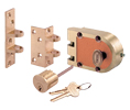 Segal SE15366 Single Cylinder Deadbolt, KD Keying, Brushed Brass, Angle and Flat Strikes, Box Packaging