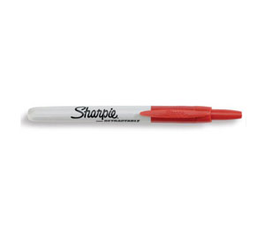 Sharpie PMFRTR Retractable Permanent Marker - Fine-Point, Red