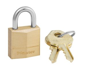 Master Lock 120D Solid Brass Body Padlock 3/4" Wide 7/16" Tall Shackle 3-Pin Cylinder Keyed Different