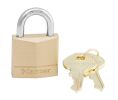 Master Lock 130D Solid Brass Body Padlock 1 3/16" Wide 7/16" Tall Shackle 4-Pin Cylinder Keyed Different