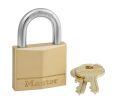 Master Lock 140D Solid Brass Body Padlock 1 9/16" Wide 7/8" Tall Shackle 4-Pin Cylinder Keyed Different