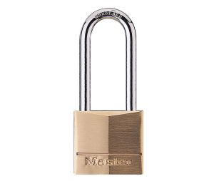 Master Lock 140DLH Solid Brass Body Padlock 1 9/16" Wide 2" Tall Shackle 4-Pin Cylinder Keyed Different