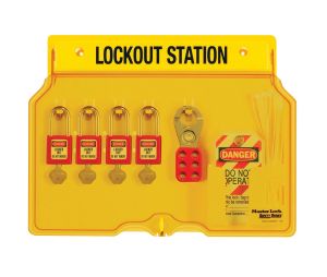 Master Lock 1482BP410 Zenex 4 Lock Padlock Station 12 1/4" x 16" x 1 3/4" Includes Front & Rear Labels in English Spanish and French