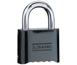 Master Lock 178BLK Resettable Combination Zinc Die-Cast Padlock 2" Wide 1" Tall Shackle 4-digit Combination Black