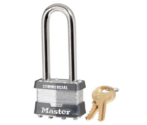 Master Lock 1KALJ-2729 Laminated Steel Pin Tumbler Padlock 1 3/4" Wide 2 1/2" Tall Shackle Keyed Alike 2729 Control Keys