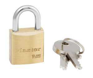 Master Lock 4120KA-123 V-Line Brass Padlock 3/4" Wide 7/16" Tall Shackle Non-Rekeyable 3-Pin Cylinder Keyed Alike