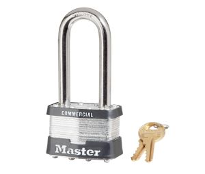 Master Lock 5KALJ-A297 Laminated Steel Pin Tumbler Padlock 2" Wide 2 1/2" Tall Shackle Keyed Alike A297 Control Keys