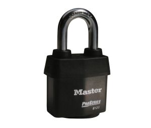 Master Lock 6125KA-10G010 ProSeries Weather Tough Laminated Steel Rekeyable Pin Tumbler Padlock 2 3/8" Wide 1 3/8" Tall Shackle Keyed Alike
