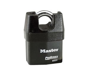 Master Lock 6325KD ProSeries Shrouded Laminated Steel Rekeyable Pin Tumbler Padlock 2 3/8" Wide 3/4" Tall Shackle Keyed Different