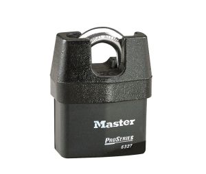 Master Lock 6327KA-10G110 ProSeries Shrouded Laminated Steel Rekeyable Pin Tumbler Padlock 2 5/8" Wide 3/4" Tall Shackle Keyed Alike