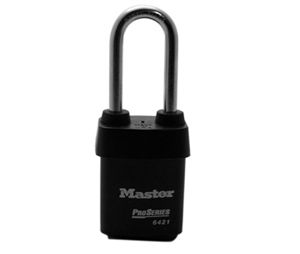 Master Lock 6421LJWO ProSeries Weather Tough Laminated Steel Rekeyable Interchangeable Core Padlock 2 1/8" Wide 2 1/2" Tall Shackle