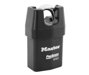Master Lock 6721-KA ProSeries Shrouded Laminated Steel Rekeyable Key-in-Knob Padlock 2 1/8" Wide 3/4" Tall Shackle Keyed Alike