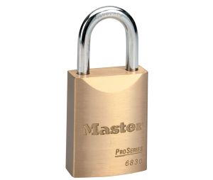Master Lock 6830KA-10G303 ProSeries Solid Brass Rekeyable Pin Tumbler Padlock 1 9/16" Wide 1 1/16" Tall Shackle 5-Pin Cylinder Keyed Alike