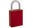 Master Lock 6835RED Red Powder Coated Aluminum Safety Padlock 1 1/2" Wide 1" Tall Shackle 5-Pin Cylinder Keyed Different