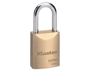 Master Lock 6842D035KZ ProSeries Solid Brass Rekeyable Key-in-Knob Padlock 1 3/4" Wide 1 3/16" Tall Shackle 5-Pin Cylinder Zero Bitted