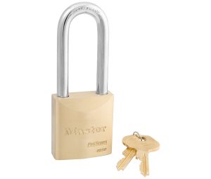 Master Lock 6850LJ ProSeries Solid Brass Rekeyable Pin Tumbler Padlock 2" Wide 2 1/2" Tall Shackle 5-Pin Cylinder Keyed Different