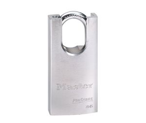 Master Lock 7045WO ProSeries Shrouded Solid Steel Rekeyable Pin Tumbler Padlock 1 3/4" Wide 1 3/16" Tall Shackle Without Cylinder