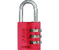 Abus 145-30-C-RED 1-15/64" Resettable Combination Aluminum Padlock, 13/64" Diameter x 35/64" Clearance Shackle, Red