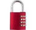 Abus 145-40-C-RED 1-39/64" Resettable Combination Aluminum Padlock, 15/64 In Diameter x 1-1/64" Clearance Shackle, Red