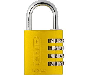 Abus 145-40-C-YELLOW 1-39/64" Resettable Combination Aluminum Padlock, 15/64 In Diameter x 1-1/64" Clearance Shackle, Yellow