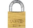 Abus 55-30-B-KA1 1-9/64" Solid Brass Padlock, 13/64" Diameter x 37/64" Clearance Shackle, KA1